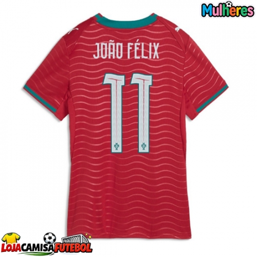 Camisa de Futebol Portugal Joao Felix #11 Equipamento Principal Mulheres Mundo 2026 Manga Curta